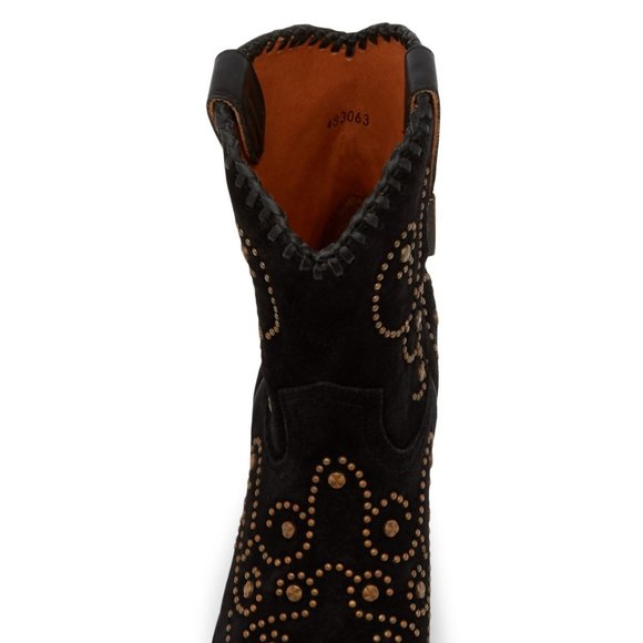 Frye VICTORIA Luxe Studs Italian Suede Leather Boots NEW Black Women's 9.5 🎉HP - Picture 7 of 13